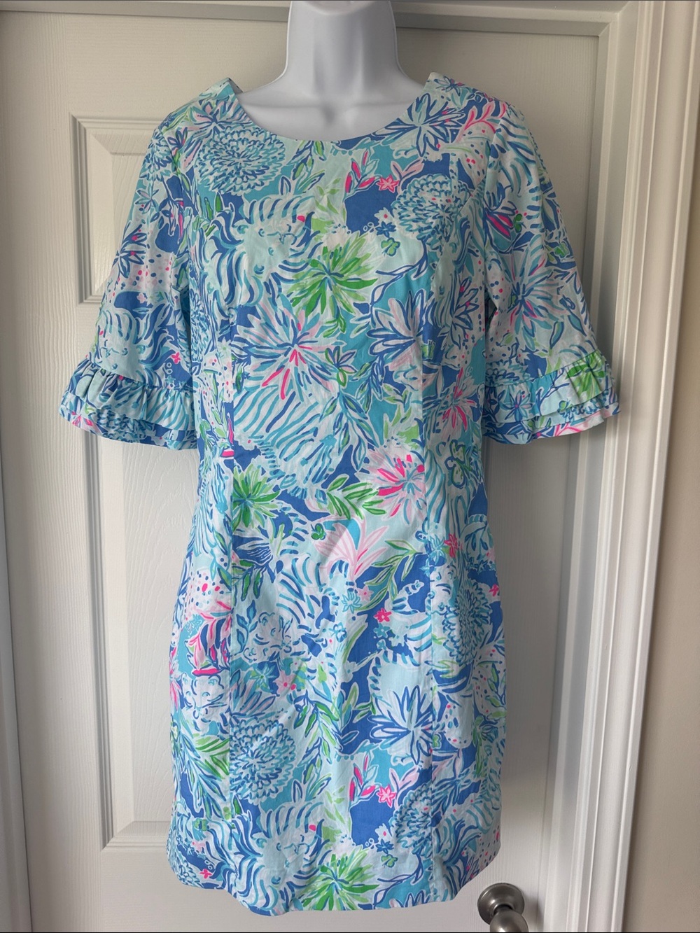 Lilly Pulitzer Aqua, Blue & Pink Floral Tunic